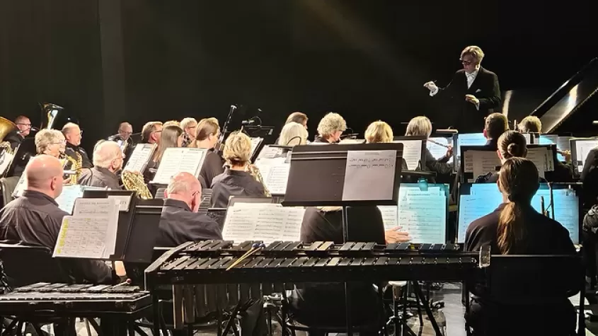 View of conductor of the Southwest Florida Concert Band