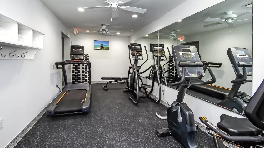 Workout room at at Sanibel Arms West Condos